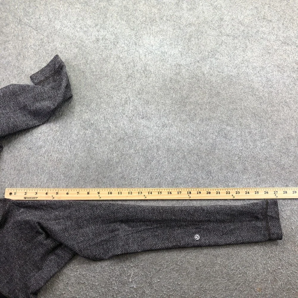 Lululemon Leggings Womens 6 Gray Herringbone Ankle Knit Yoga Gym Athletic